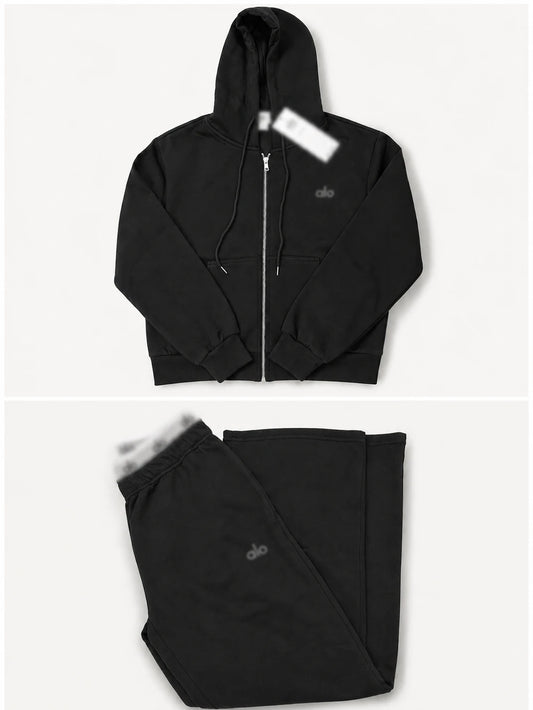 Sweat Pants and Zipper Hoodie Set