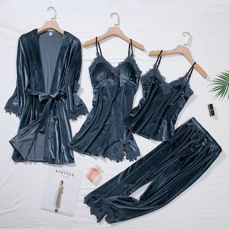 Cozy Velvet Pajama Set for Women