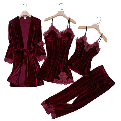 Cozy Velvet Pajama Set for Women