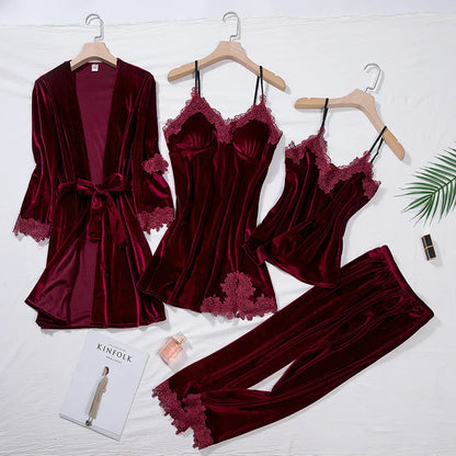 Cozy Velvet Pajama Set for Women