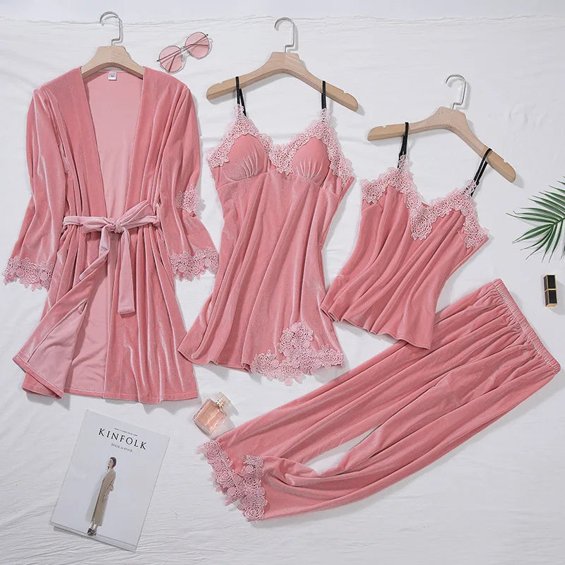 Cozy Velvet Pajama Set for Women