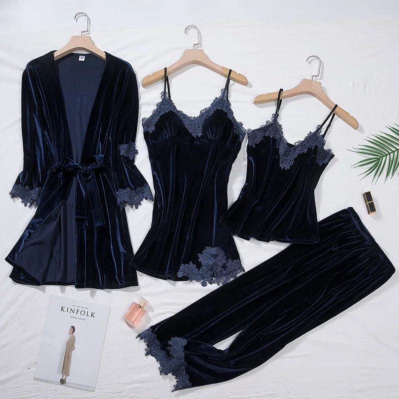 Cozy Velvet Pajama Set for Women